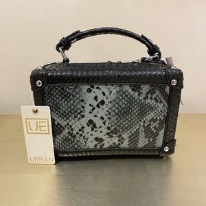 FAUX SNAKESKIN BOXY BAG